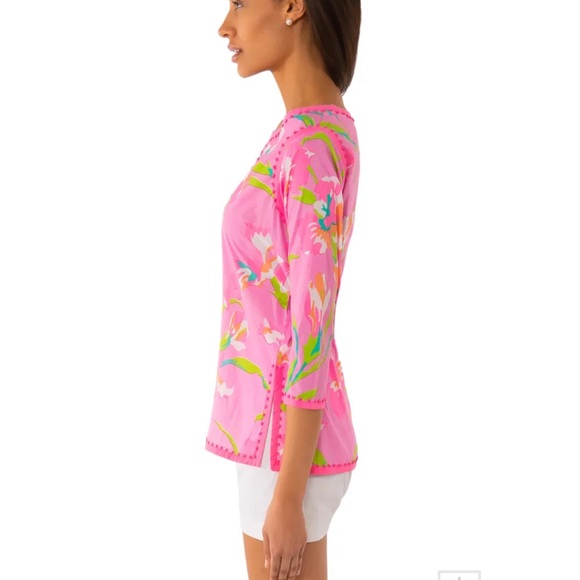 NWT! Gretchen Scott Tuemii embellished tunic, iconic Iris pale pink. Size XS - Picture 2 of 12